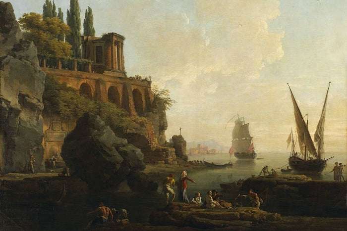 Fantasie landschap Italiaanse havenscene - Claude Joseph Vernet