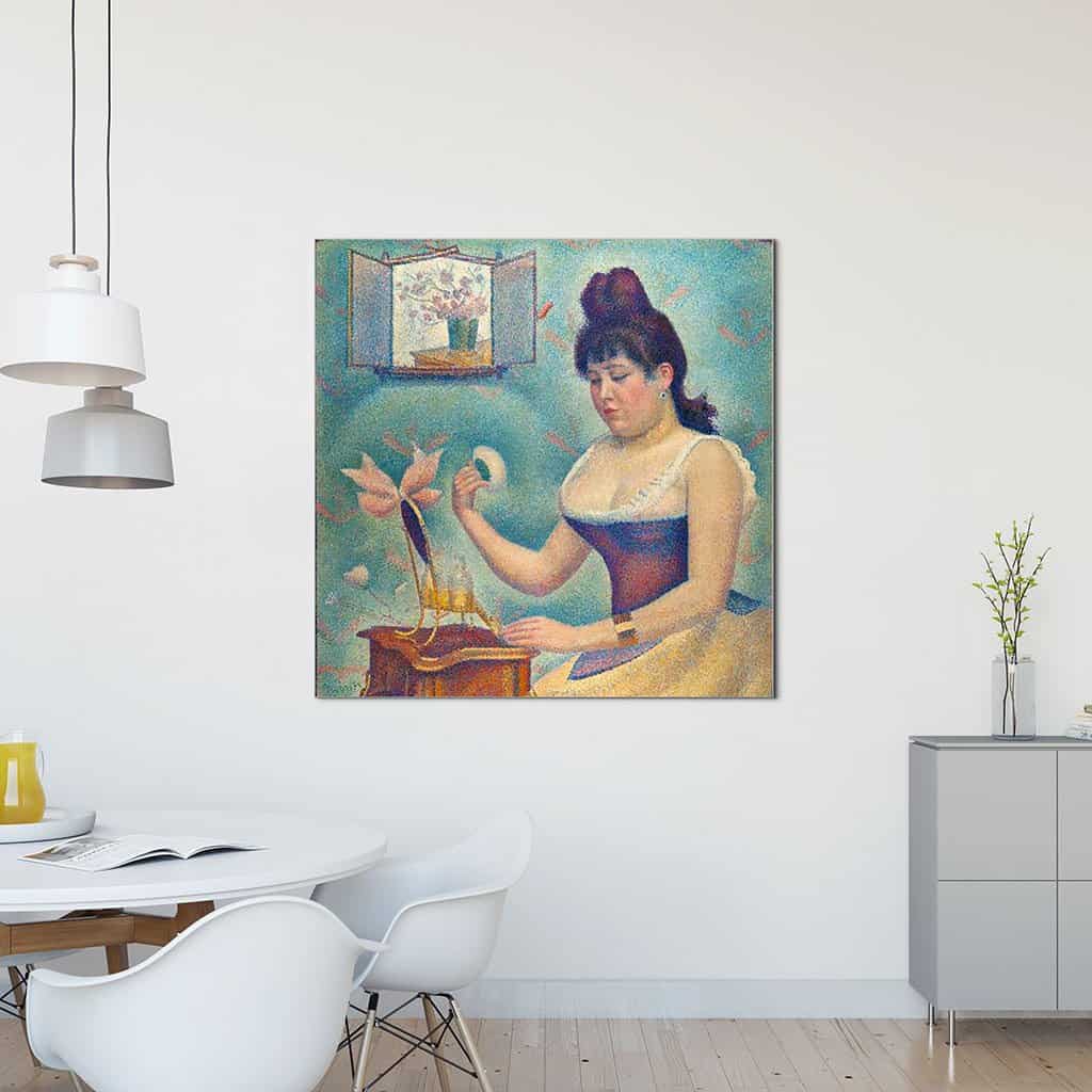 Jonge vrouw die zichzelf poedert (Georges Seurat)