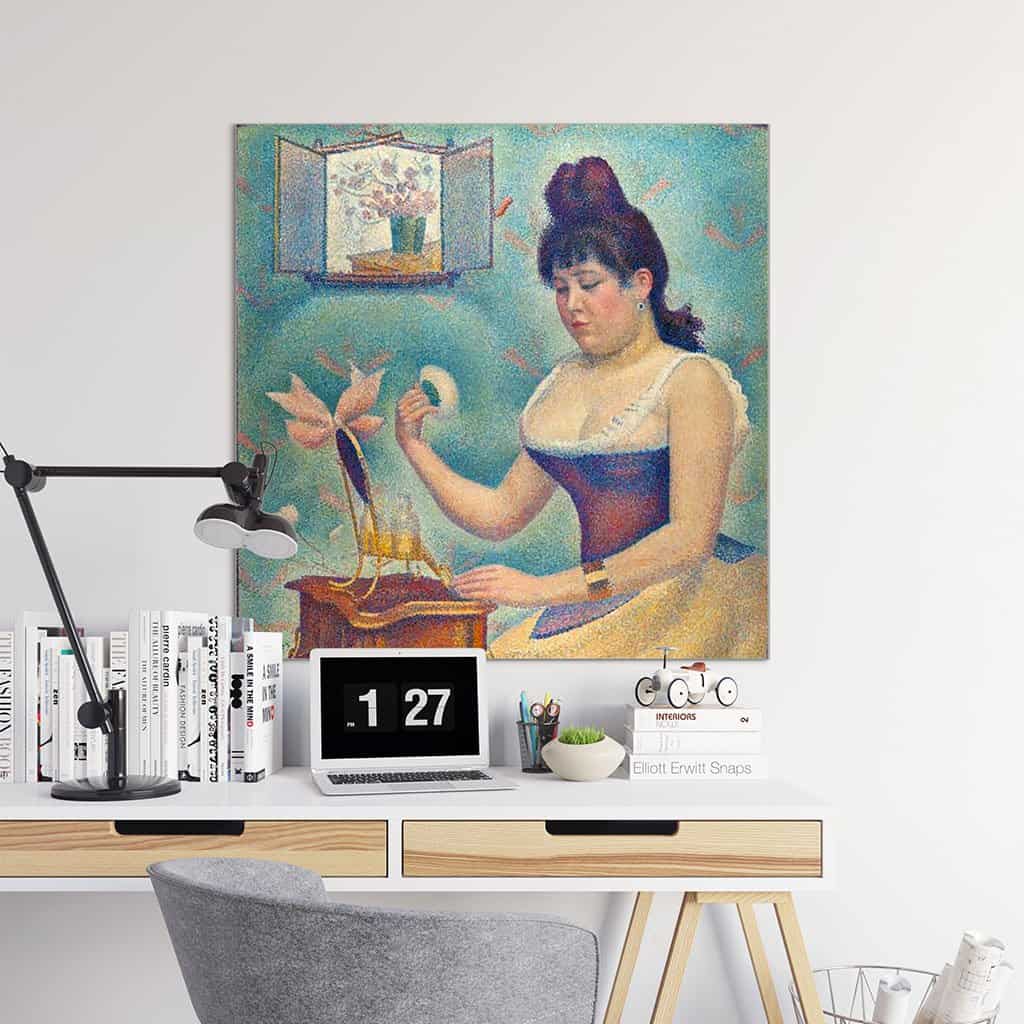 Jonge vrouw die zichzelf poedert (Georges Seurat)
