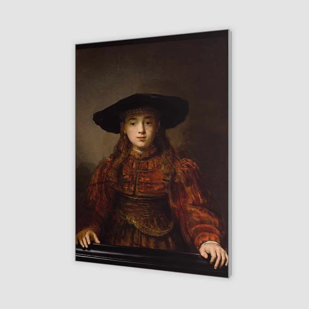Jonge vrouw in een schilderijlijst (Rembrandt)