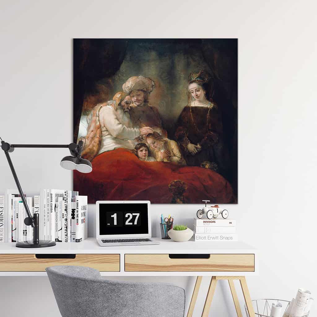 Jacob zegent de zonen van Jozef - Rembrandt