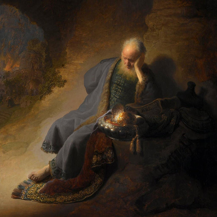 Jeremia treurend over de verwoesting van Jeruzalem - Rembrandt