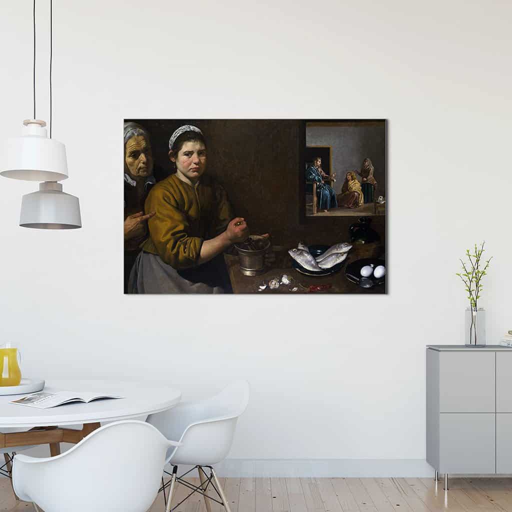 Keuken Scene met Christus in het Huis van Martha en Maria (Diego Velázquez)