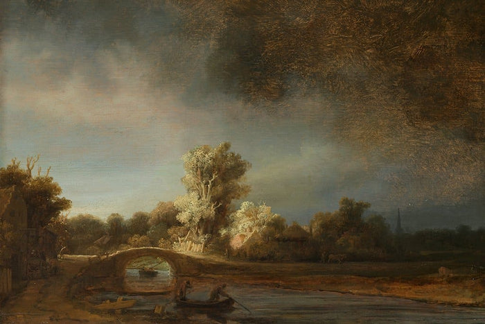 Landschap met een stenen brug - Rembrandt