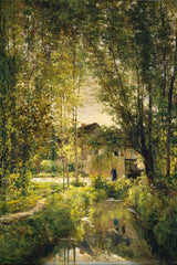 Landschap met een zonovergoten beekje - Charles François Daubigny