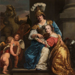 Margarita Trip als Minerva Instructie voor haar zuster Anna Maria Trip - Ferdinand Bol