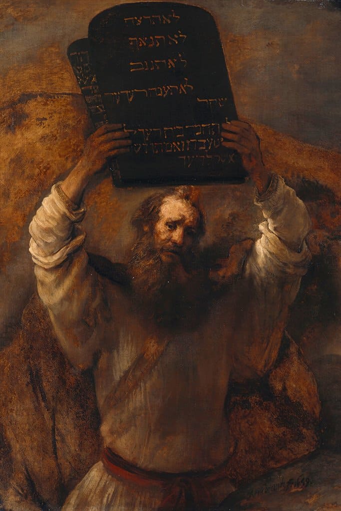 Mozes slaat de Stenen Tabletten met het Convenant (Rembrandt)