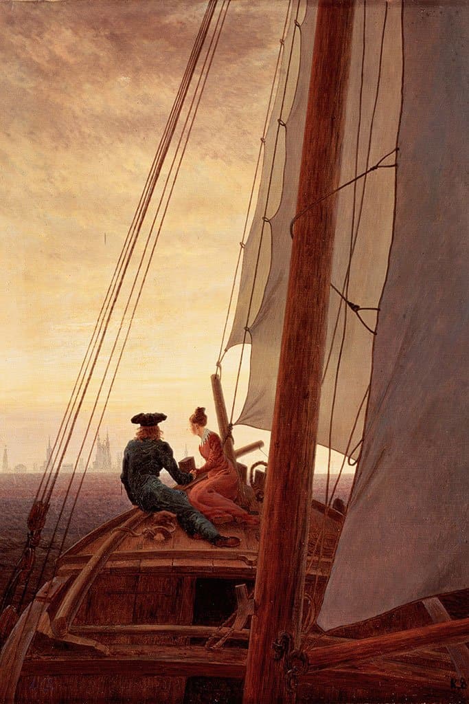 Op een zeilschip - Caspar David Friedrich