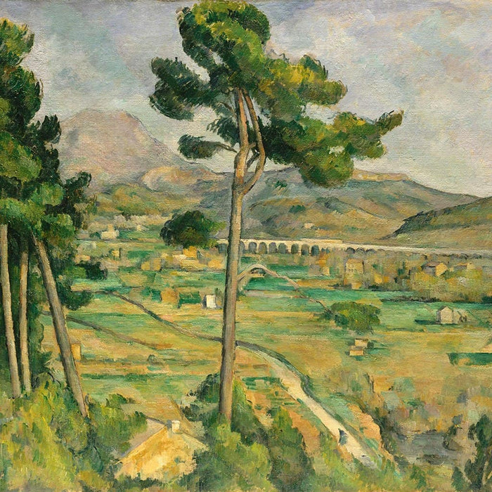 Mont Sainte Victoire en het viaduct van de vallei van de rivier van de boog (Paul Cezanne)