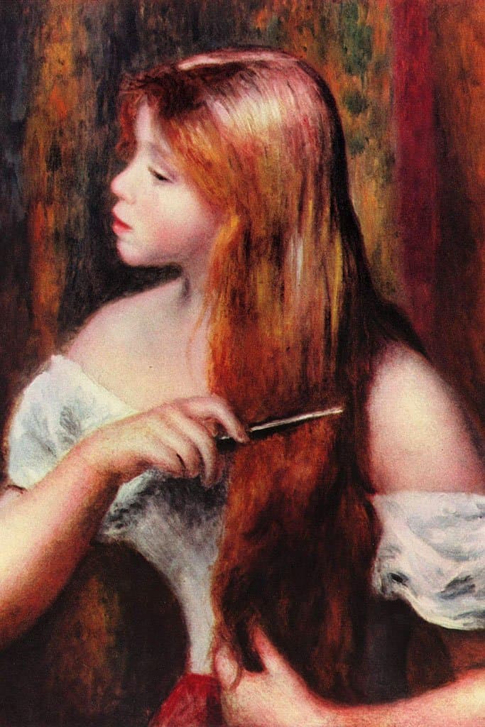 Meisje kammen haar haar (Pierre Auguste Renoir)
