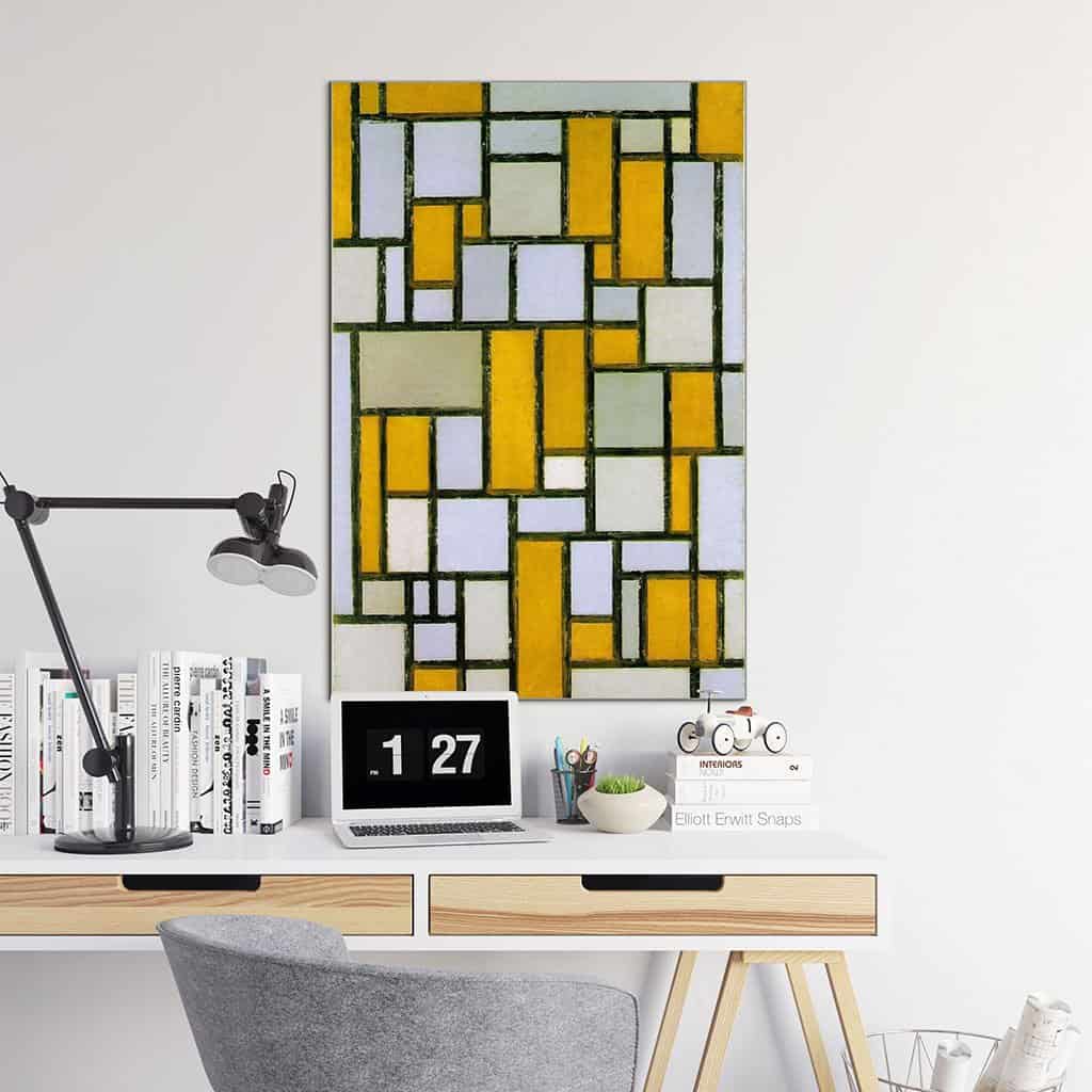 Compositie met grijs en licht bruin (Piet Mondriaan)