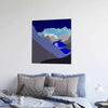 Pop art landschap paars met bergen VI
