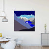 Pop art landschap paars met bergen VI