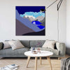 Pop art landschap paars met bergen VI