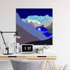 Pop art landschap paars met bergen VI