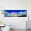 Pop art landschap paars met bergen X
