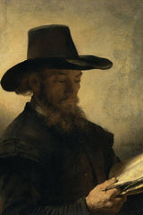 Portret van een man die bij kaarslicht leest (Rembrandt)