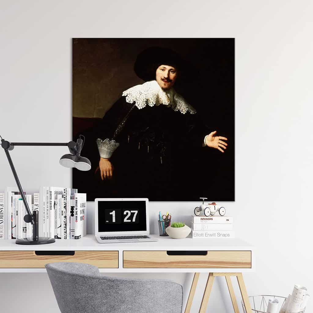 Portret van een man die opstaat vanuit zijn stoel (Rembrandt)
