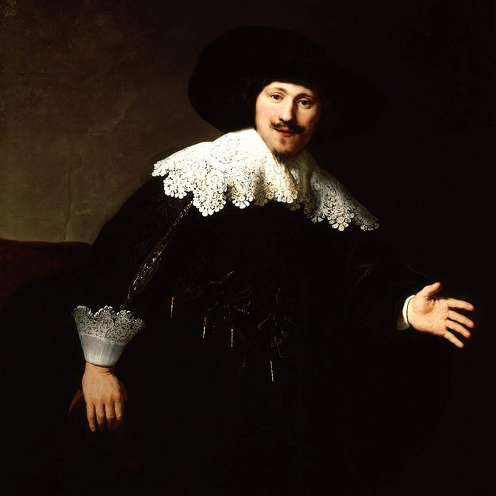 Portret van een man die opstaat vanuit zijn stoel (Rembrandt)