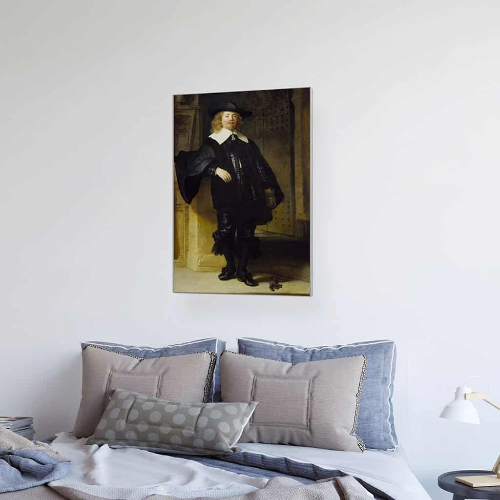 Portret van een staande man, mogelijk Andries de Graeff (Rembrandt)