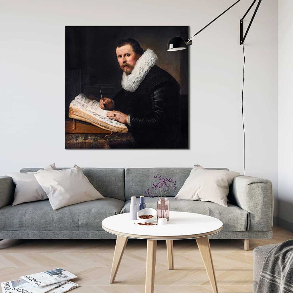 Portret van een man bij een schrijfbureau (Rembrandt)