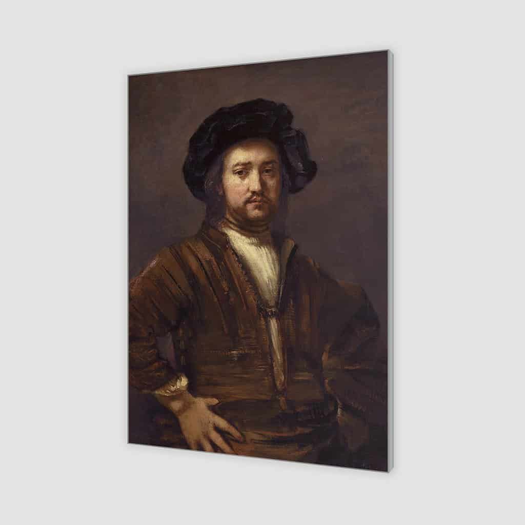 Portret van een man met wapens Akimbo (Rembrandt)