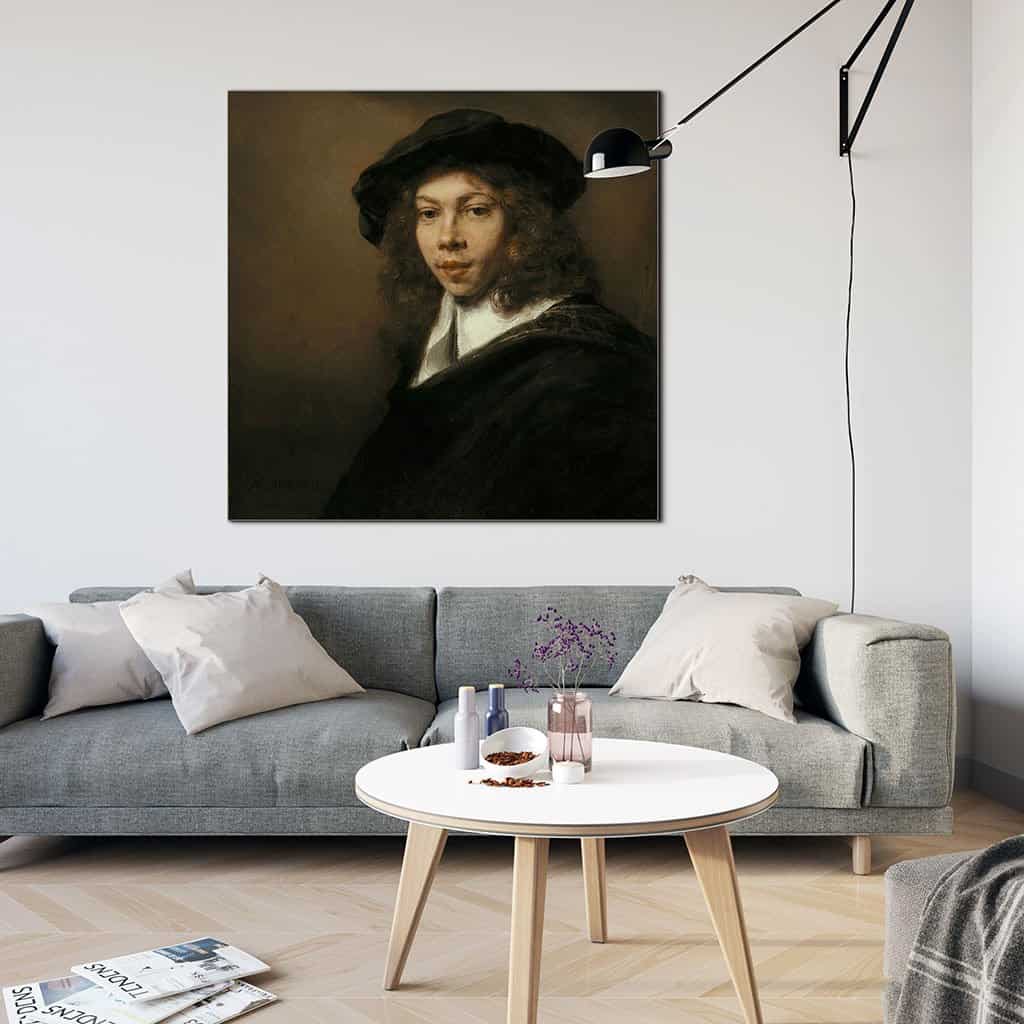 Jongeman in een zwarte baret (Rembrandt)