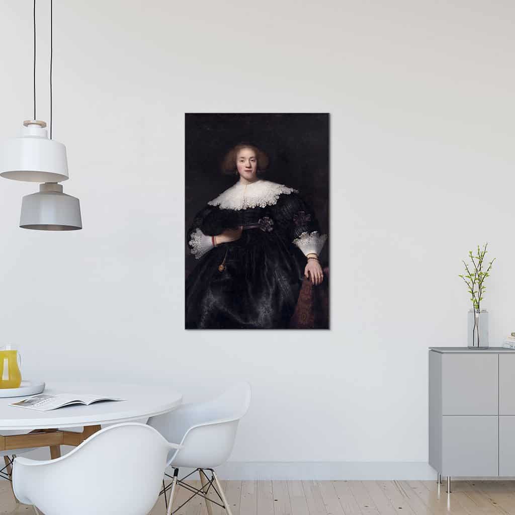 Portret van een jonge vrouw met een ventilator (Rembrandt)