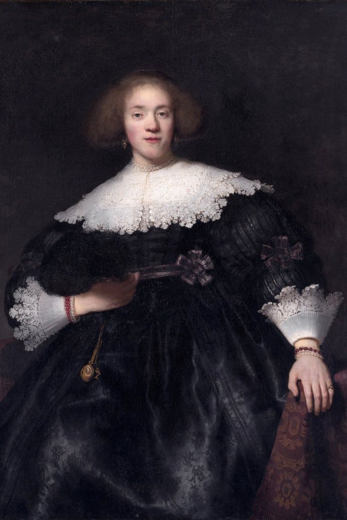 Portret van een jonge vrouw met een ventilator (Rembrandt)