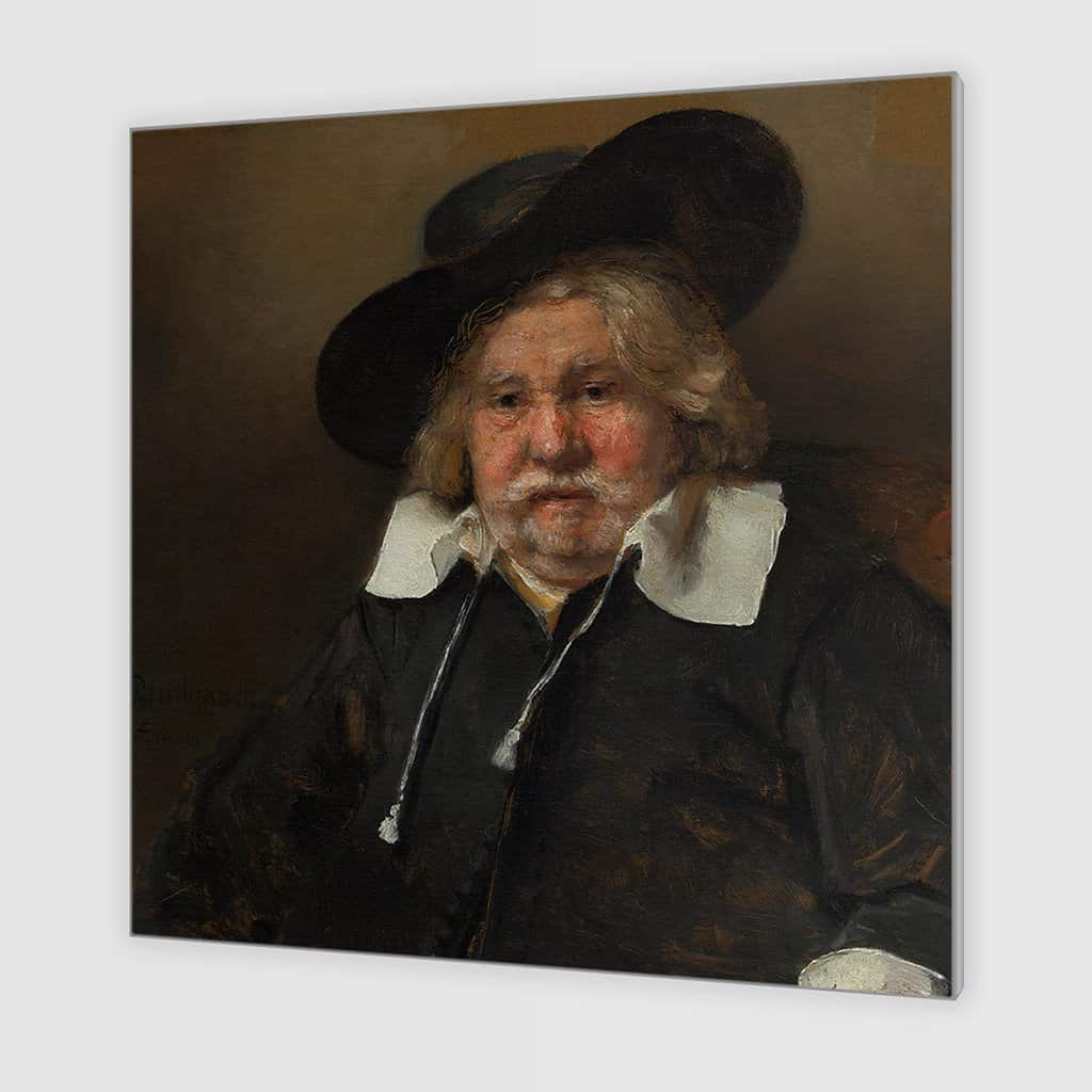 Portret van een bejaarde man zittend, mogelijk Pieter de la Tombe (Rembrandt)