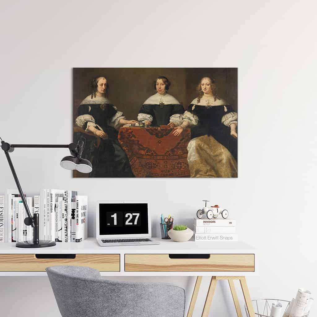 Portretten van drie regentessen van het leprozenhuis in Amsterdam - Ferdinand Bol