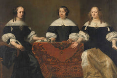 Portretten van drie regentessen van het leprozenhuis in Amsterdam - Ferdinand Bol