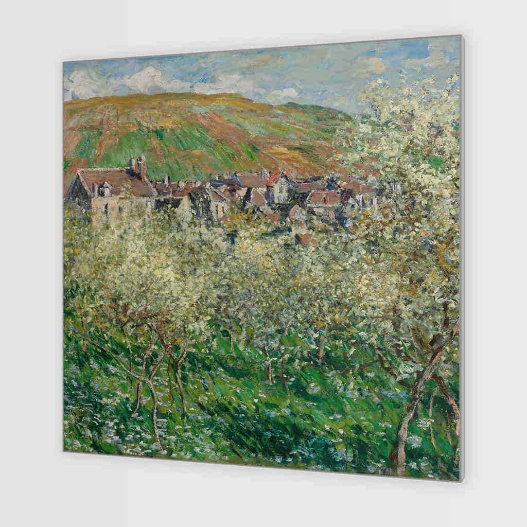Pruimenbomen in bloesem - Claude Monet