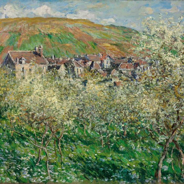 Pruimenbomen in bloesem - Claude Monet