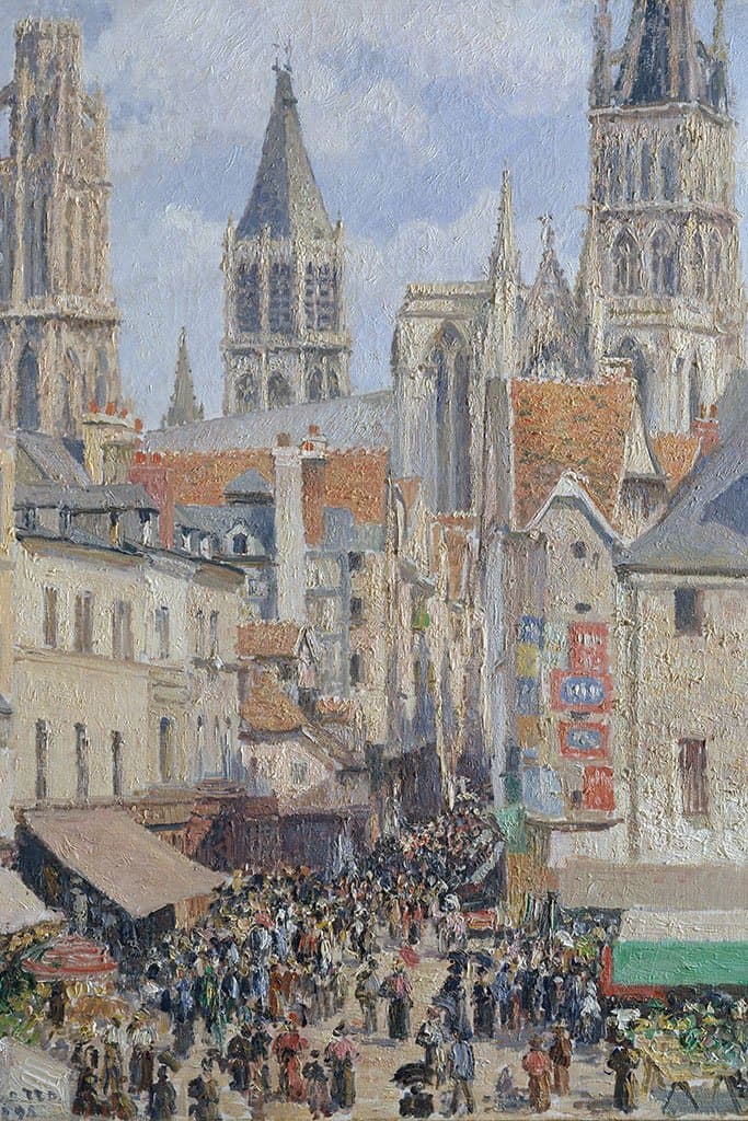 Rue de l'Epicerie Rouen Effect of Sunlight - Camille Pissarro