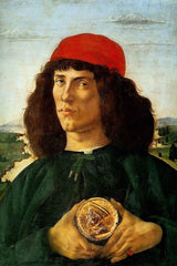 Portret van een man met een medaille van Cosimo de Oude (Sandro Botticelli)