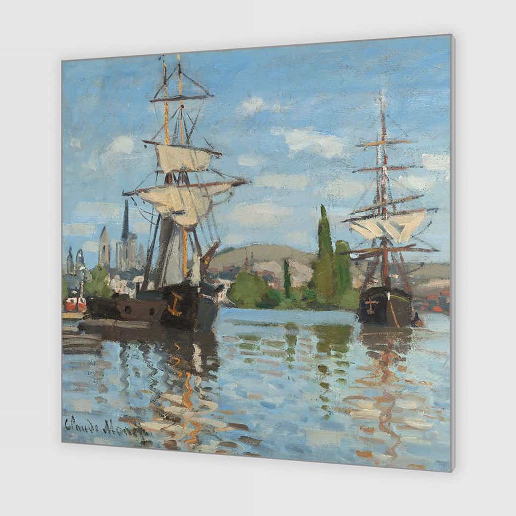 Schepen op de Seine in Rouen - Claude Monet