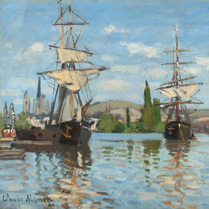 Schepen op de Seine in Rouen - Claude Monet