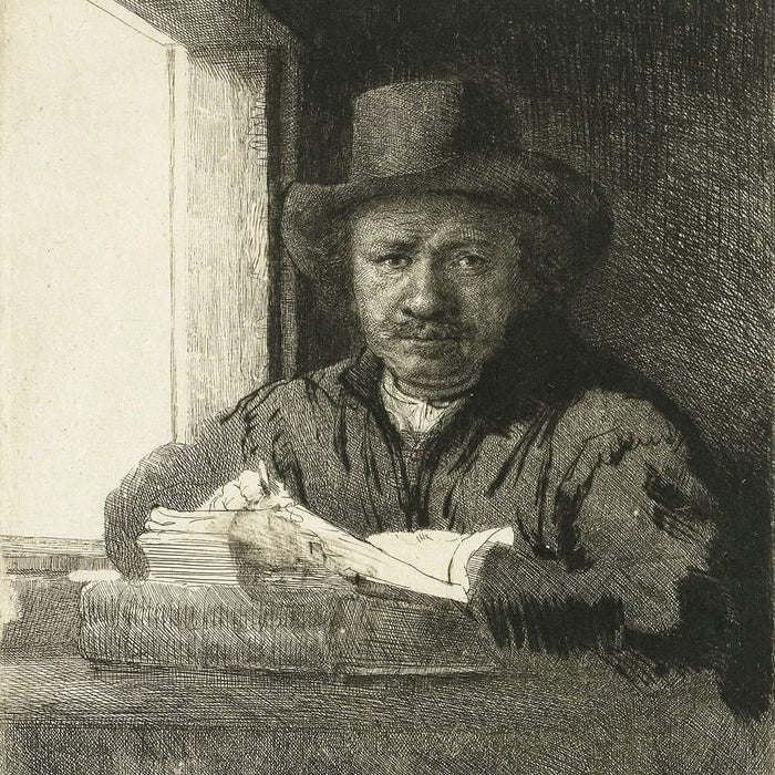 Zelfportret, tekening bij een raam (Rembrandt)