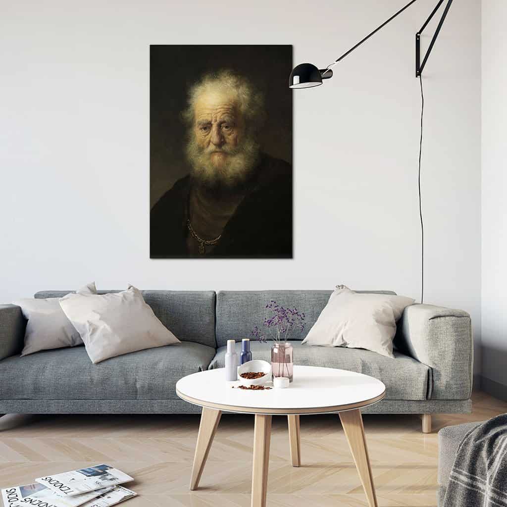 Studie van een oude man met een gouden ketting (Rembrandt)