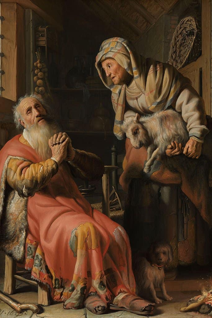 Tobit beschuldigt Anna van het stelen van het kind (Rembrandt)