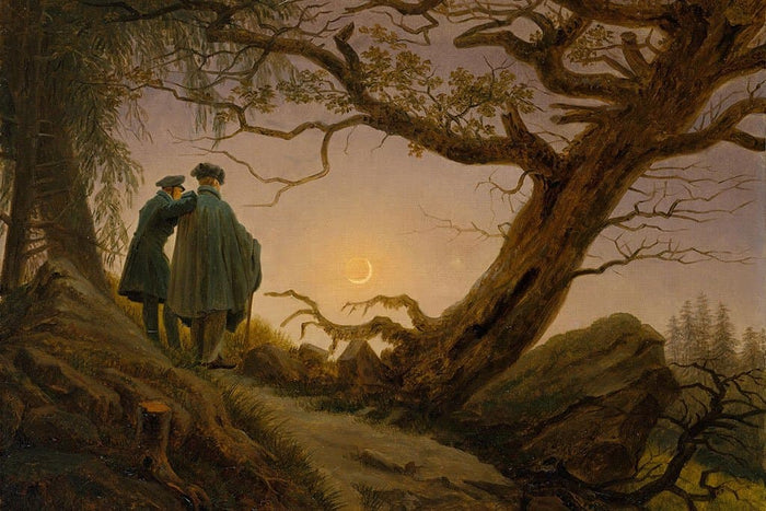 Twee mannen die de Maan contempleren - Caspar David Friedrich