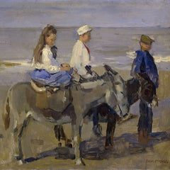 Jongen en meisje op ezels (Isaac Lazarus Israëls)