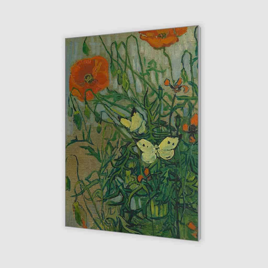 Vlinders en klaprozen (Vincent Van Gogh)