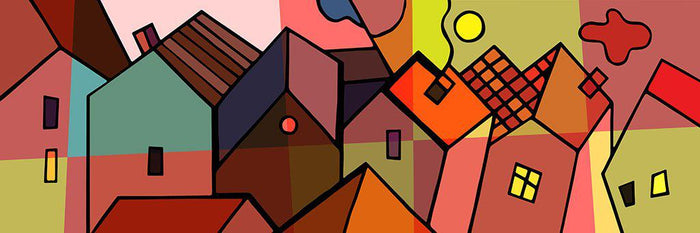 Kubisme Kleurrijke Huizen