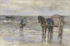 Vissersschelpen op het strand (Jacob Maris)