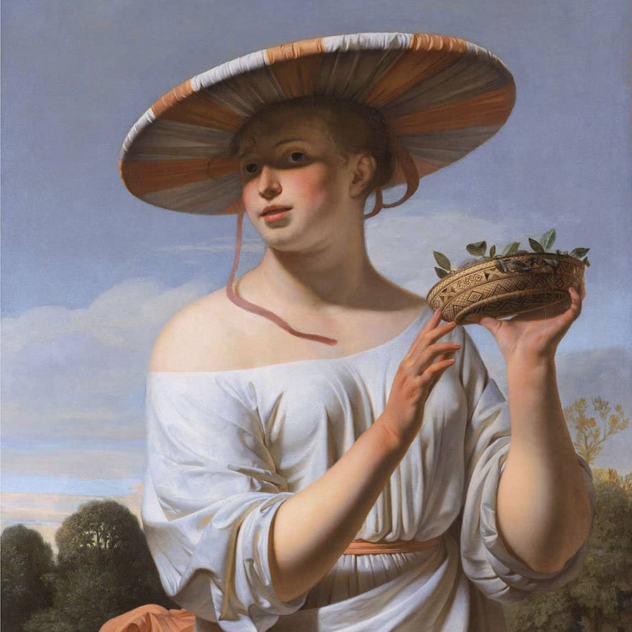 Meisje met een brede hoed - Caesar van Everdingen