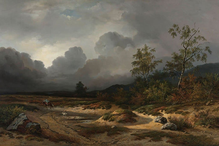 Landschap bij naderend onweer - Willem Roelofs