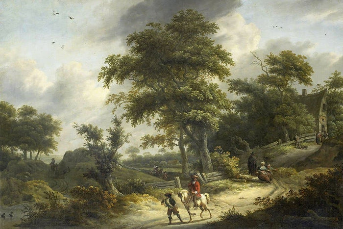 Landschap met valkenier - Roelof Jansz.van Vries