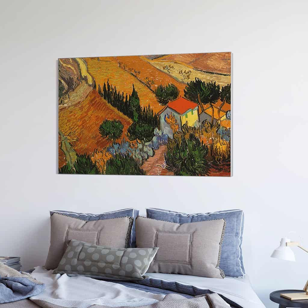 Landschap met huis en ploeger - Vincent van Gogh